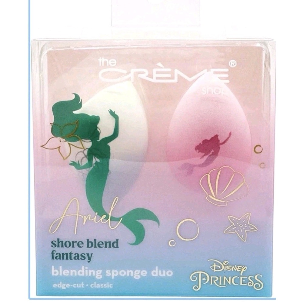 The Creme Shop Disney Princess Ariel Shore Blend Blender Sponge Duo Edge-Cut NIP